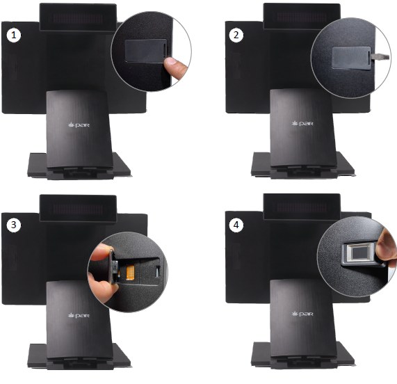 How do I install the biometrics reader on a Helix terminal?