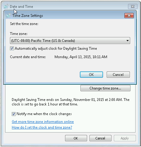 How do you correct Windows Date and Time on a PAR POS terminal?