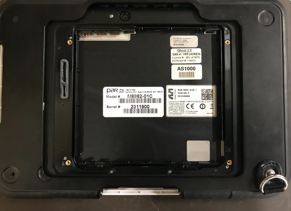How do I locate the model and serial number on a PAR tablet?